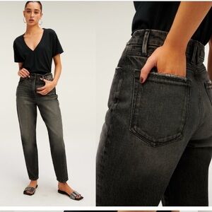 Good American Good Mom Black Mom Jeans NWT